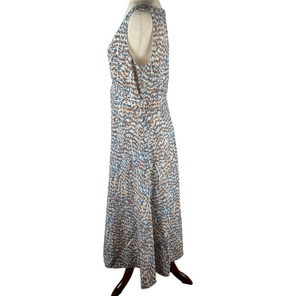 THEORY PRINTED CUT-OUT SLEEVELESS MIDI DRESS IN BLUE MULTI NWT WOMEN'S SIZE 8 - Picture 5 of 16